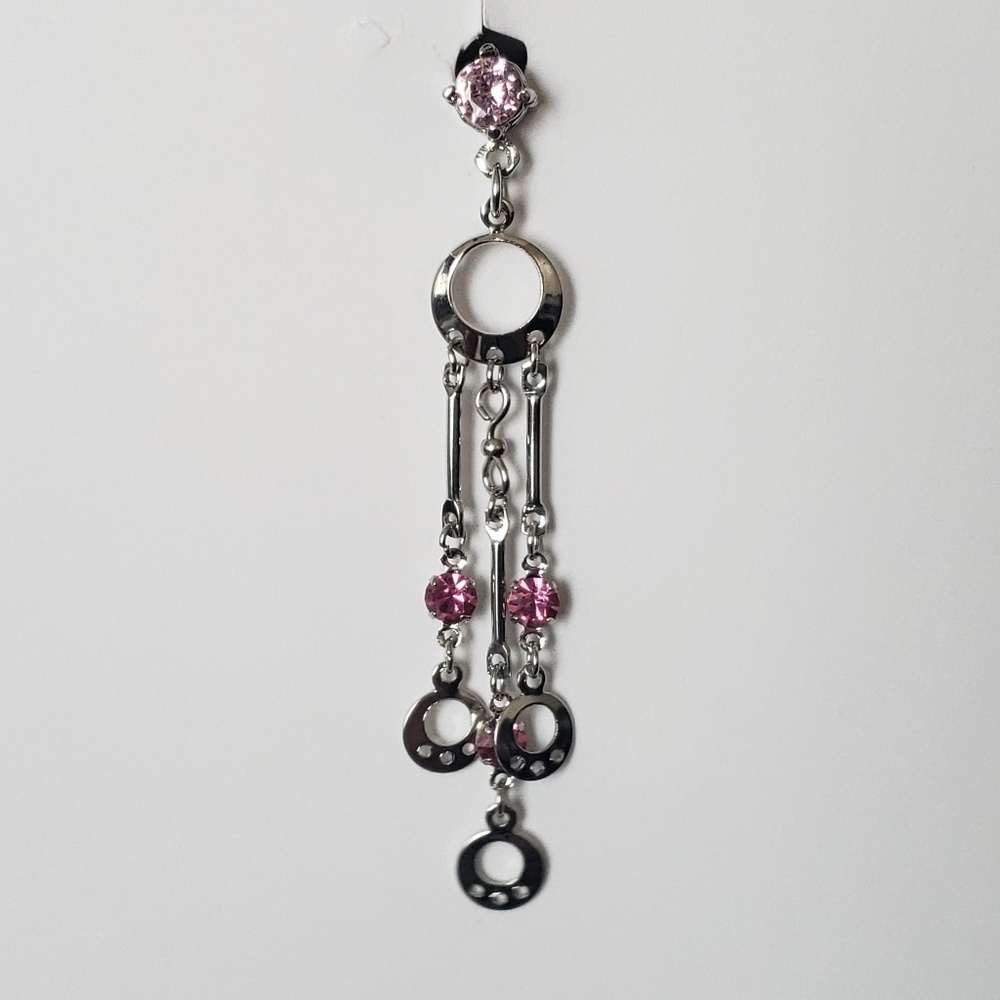 NWOT🆕️ Circle Belly Ring with Pink Rhinestones